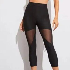 Mesh High Waisted Workout Leggings  Breathable Yoga Pants Fitness Leggings